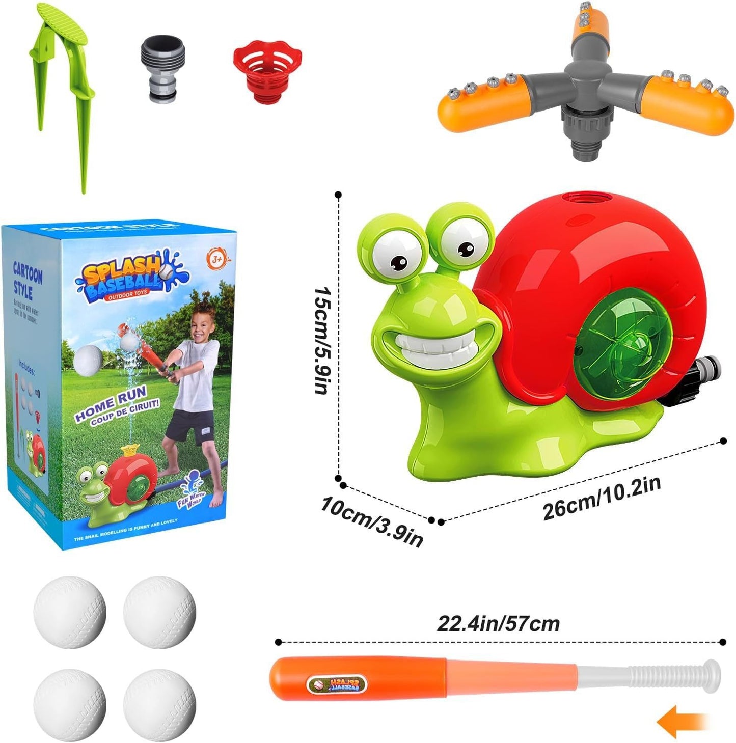 Snail Water Sprinkler  Water Sprinkler Baseball Toy - Memoriex 