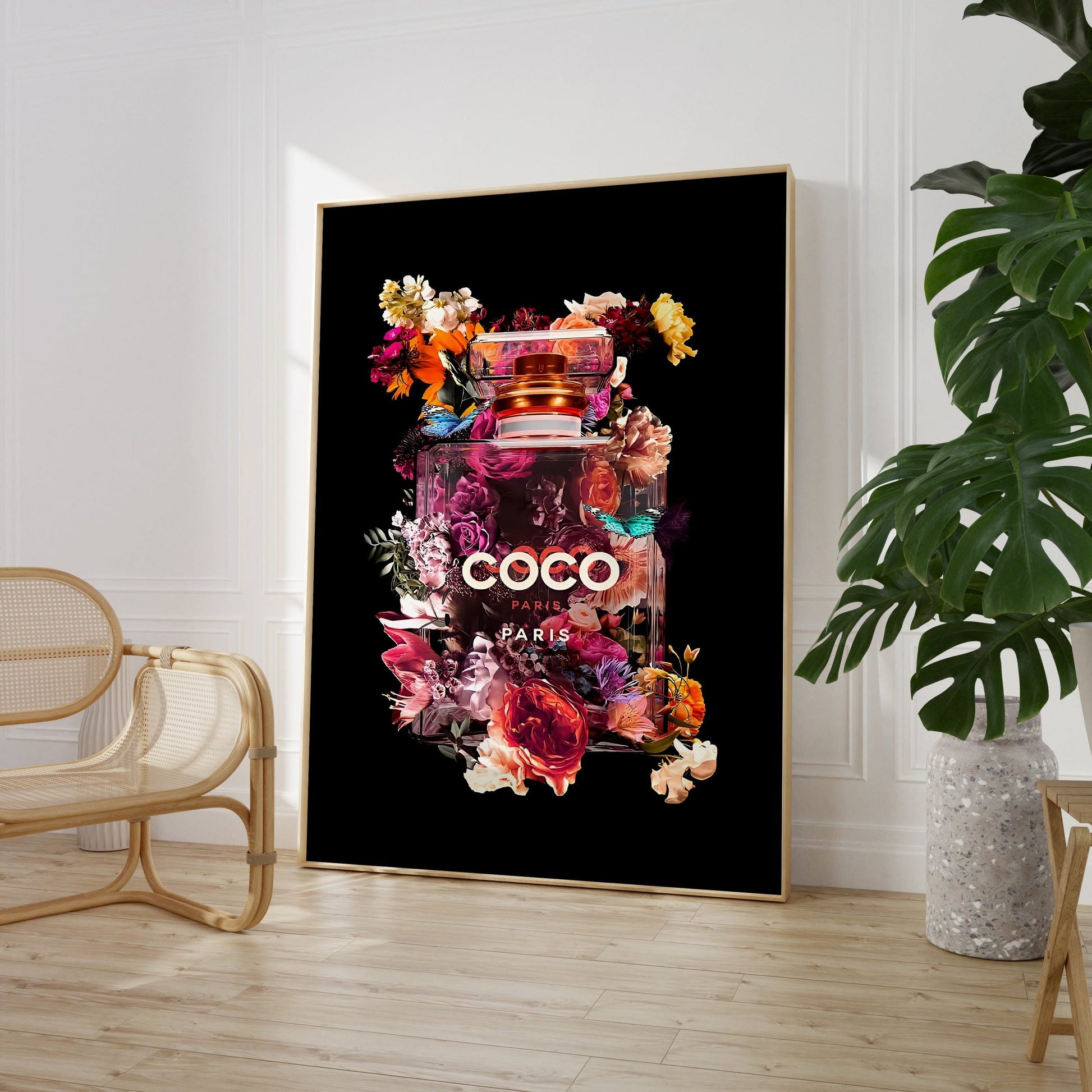 Coco Chanel Poster · Chanel Paris: Paris Duft in voller Blüte · Eleganz trifft Farbe · Farbenfrohe Verführung · Wand Dekoration · ohne Rahmen-1