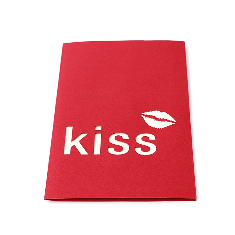 3D Pop Up Paper Laser Cut Greeting Cards Creative Handmade Kiss Birthday Postcards for Lover Thank You Cards - Memoriex