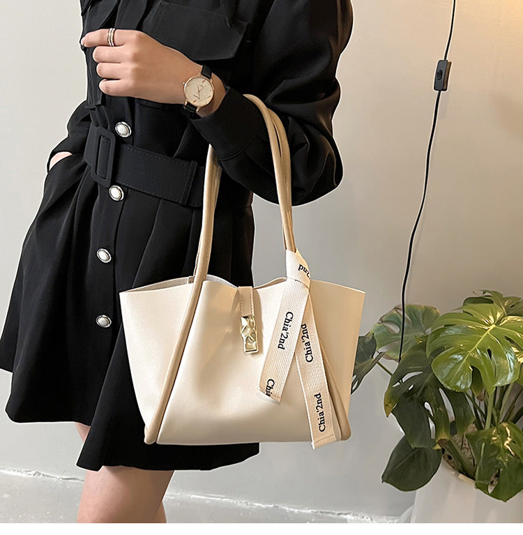 College Students Class Big Bag Girl Spring And Summer New Trendy Korean Style Large Capacity High Quality Texture Single Shoulder Tote Bag - Memoriex 