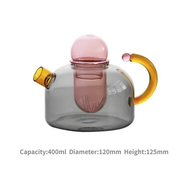 Creative Heat Resistant Glass Teapots Pitcher Suitable Household Teaware Lover Tea Sets Kettle Water Cup Bottle Cooker Usable - Memoriex