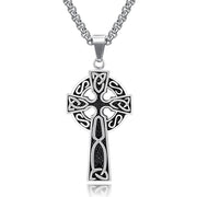 Spiral Cross Pearl Chain Necklace Titanium Steel Retro Pendant - Memoriex