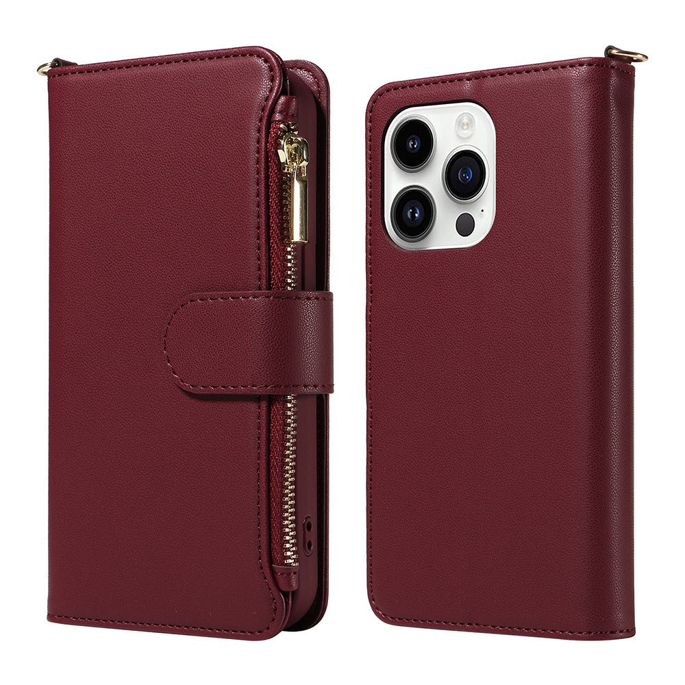 Apple 15 phone case flip wireless charging iPhone 14 phone leather case wallet style phone protection case