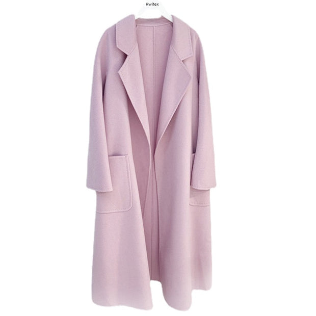 Cashmere Woollen Long coat | Fur Jackets Ladies | Trench coats - Memoriex