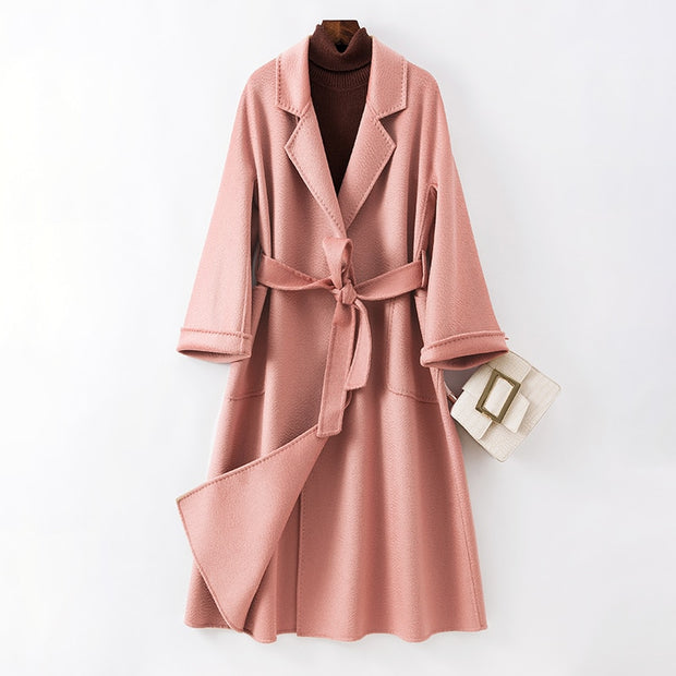 Cashmere Woollen Long coat | Fur Jackets Ladies | Trench coats - Memoriex