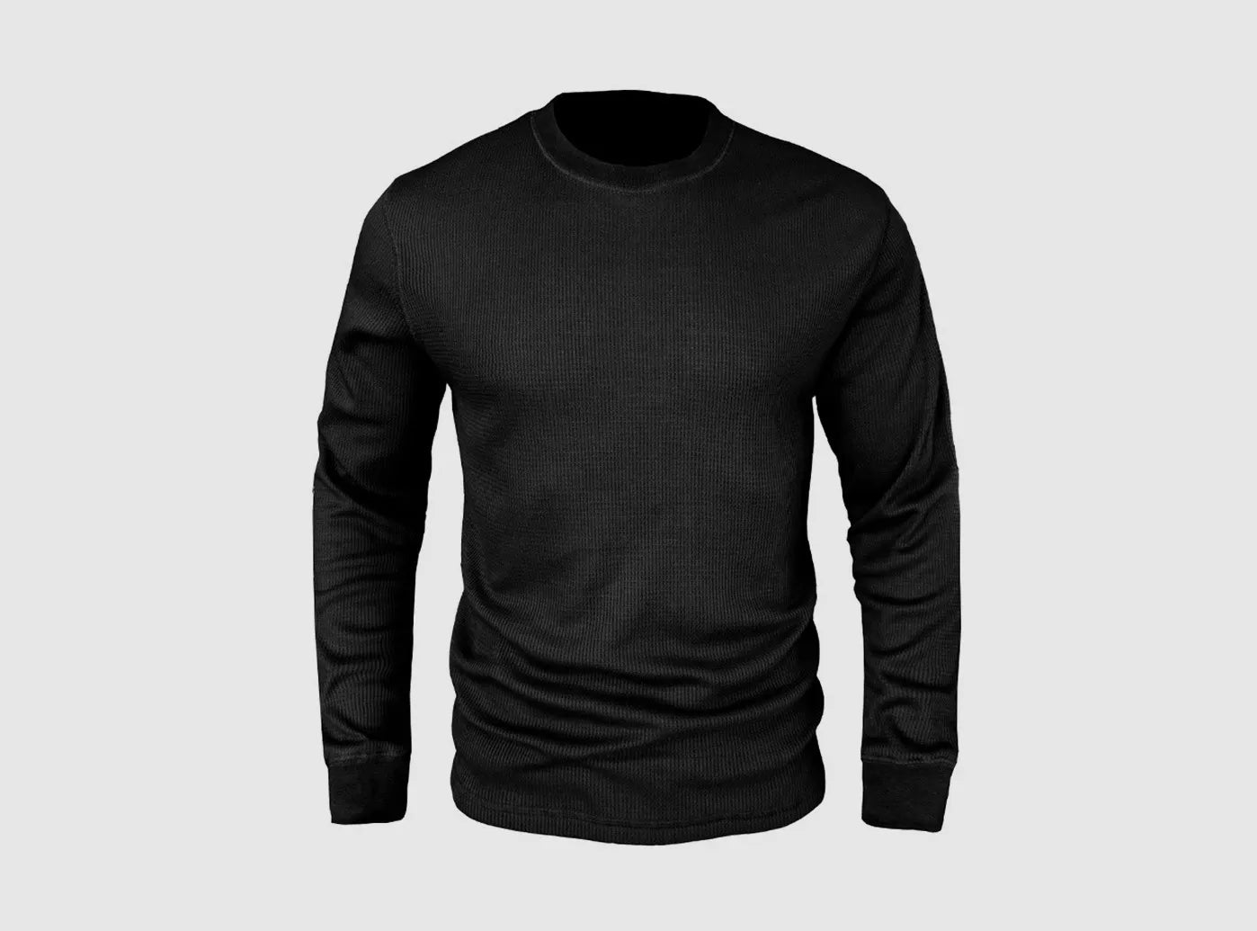 FitVille Men's Waffle-Knit Long-Sleeve Outdoor Crewneck-2