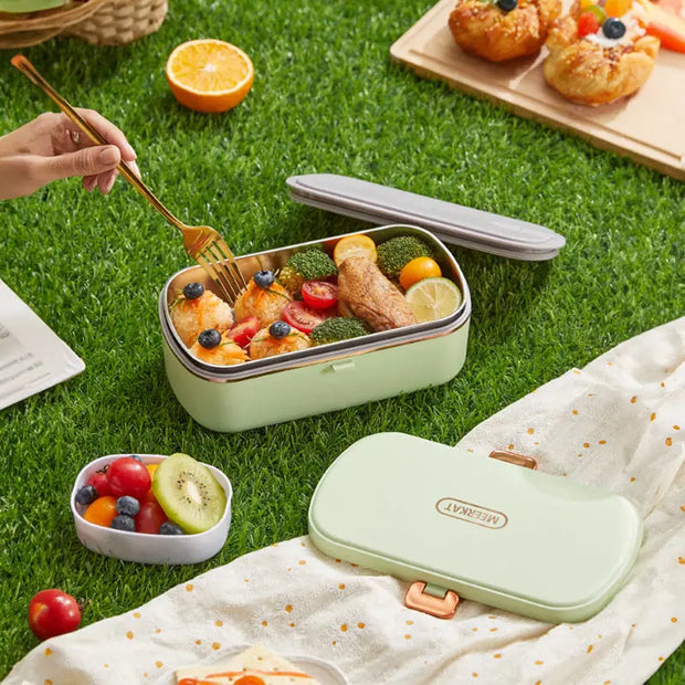 900ML Portable Electric Lunch Box for Office Workers. Self - heating, steaming, cooking, with heat preservation - Memoriex 
