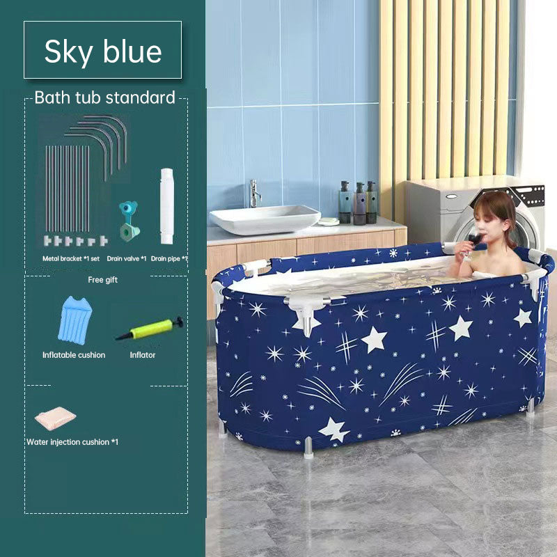 120CM Bathtubs Folding Bath Bucket Thicken Shower Barrel Adult IceTub Baby Swimming Pool Insulation Family Bathroom SPA Tub