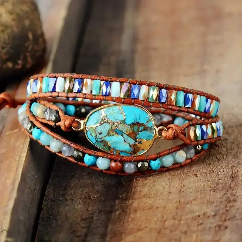 Gold Line Turquoise Bracelet-2