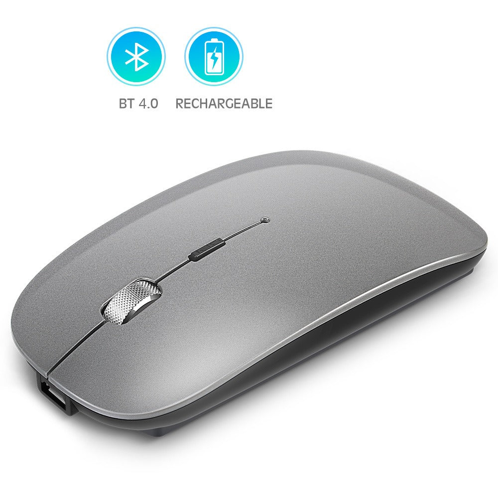 Rechargeable metal roller wireless Bluetooth mouse dual-mode mobile phone tablet wireless mouse - Memoriex 