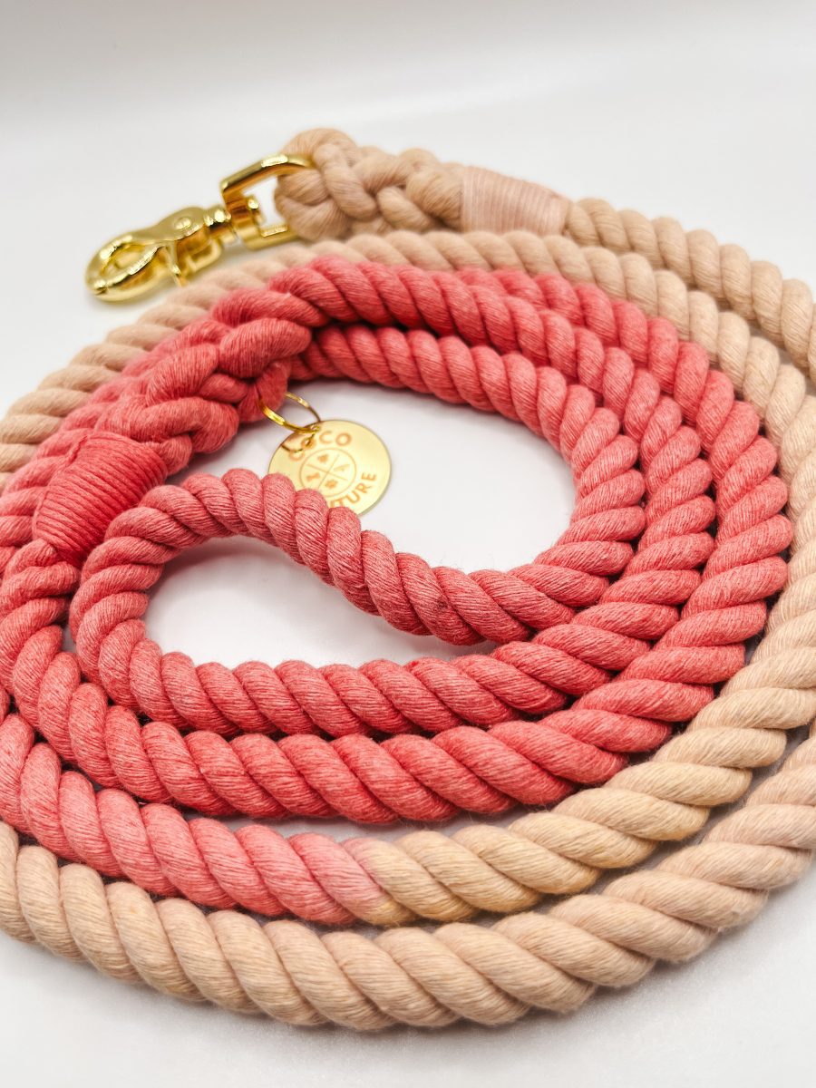 "Pink Grapefruit" Dog Rope Lead – by Coco Couture-0