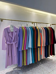 Wool coat | Water ripple double-sided cashmere coat high-end bathrobe - Memoriex