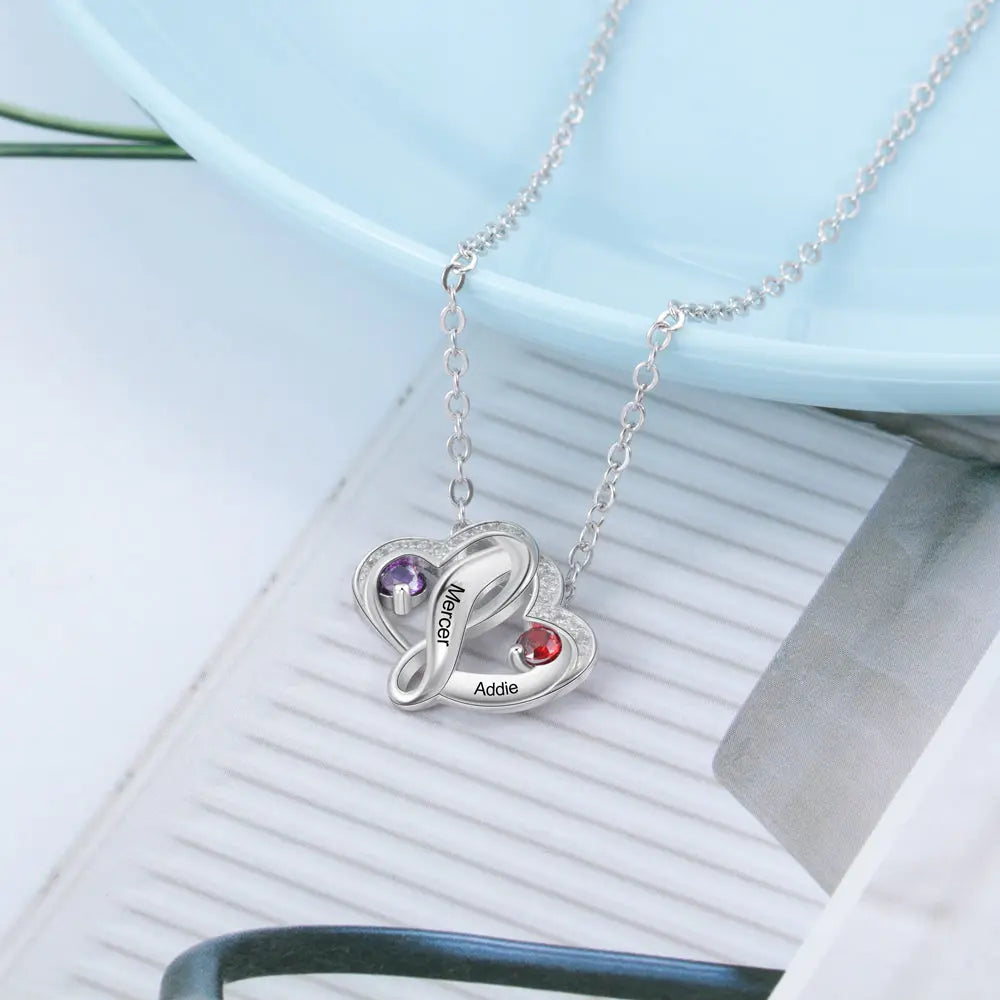 925 Sterling Silver Heart Necklace-3