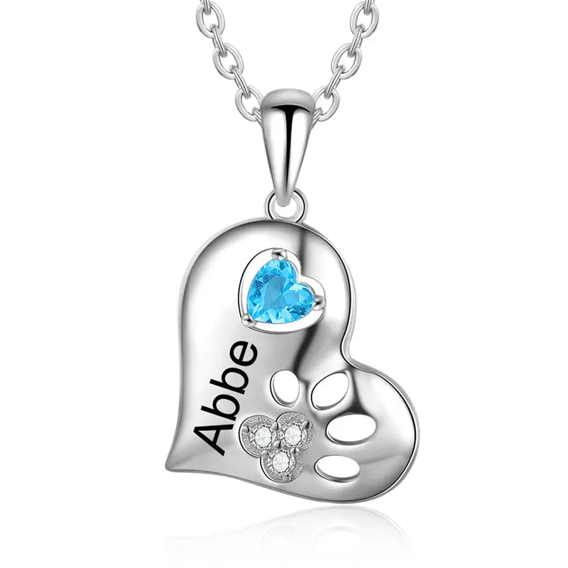 925 Sterling Silver One Birthstone Necklace-0