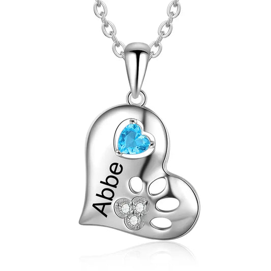 925 Sterling Silver One Birthstone Necklace-0