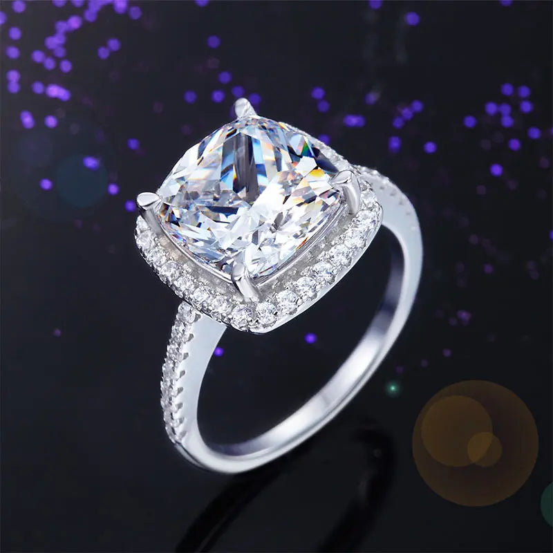 925 Sterling Silver Wedding Engagement Ring 5 Carat Created Diamond XFR8204-4