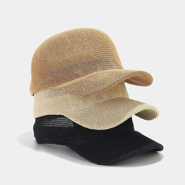 Paper Grass Breathable Baseball Hat Women's Solid Adjustable Sunshade and Sunscreen Duck Tongue Hat