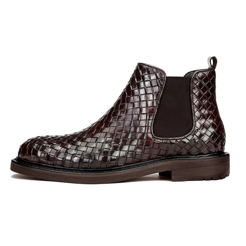 Men's woven pattern short boots - Memoriex 