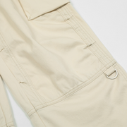 High street solid color multi pocket cargo pants men ins street punk loose open line straight wide leg cropped pants - Memoriex