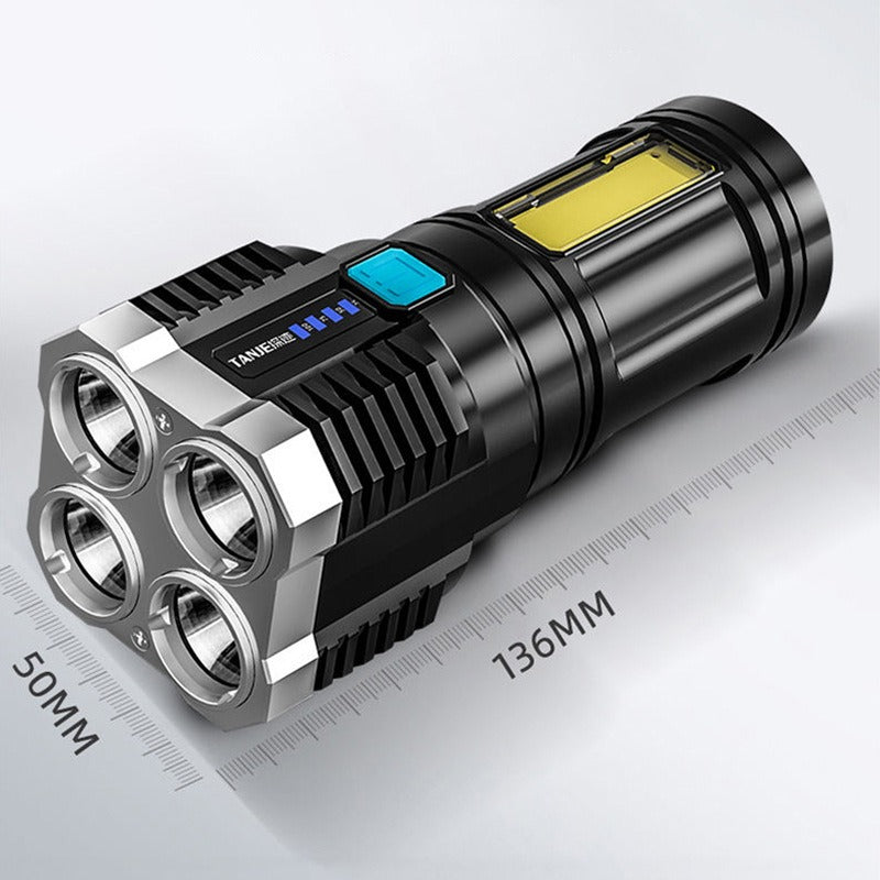 5 Led Flashlight Strong Light Outdoor Portable Cob Side Light Work Light USB Rechargeable Led Flashlight - Memoriex 