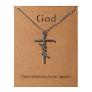 Faith Religious Gift Stainless Steel Cross Collarbone Chain Sweater Chain - Memoriex