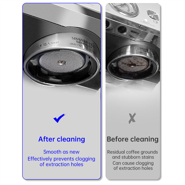 Barista tool: long - handle cleaning brush for coffee machine steam, with replaceable head to remove brew head dirt - Memoriex