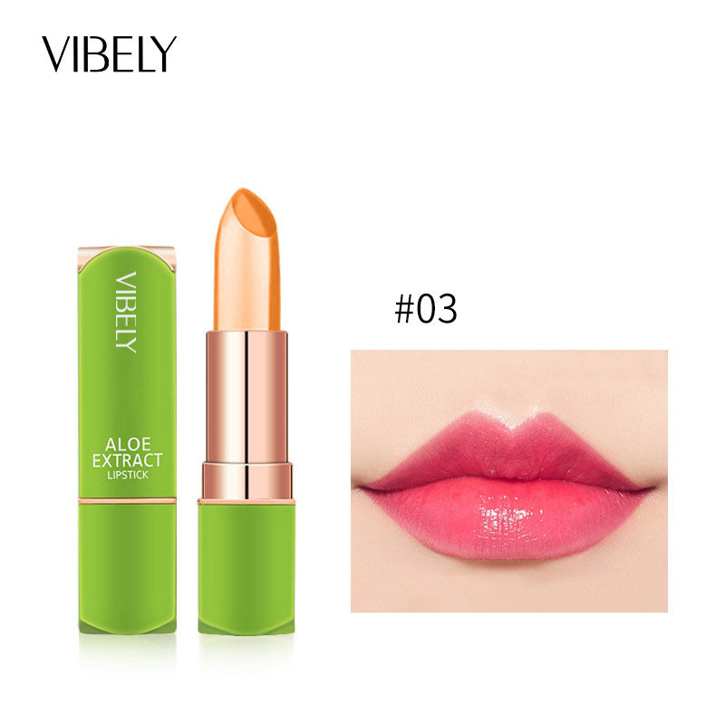 VIBELY Aloe Vera Moisturizing Moisturizing Warm Color Jelly Lipstick Lip Gloss Lip Care Lip Care Lip Balm Makeup - Memoriex 