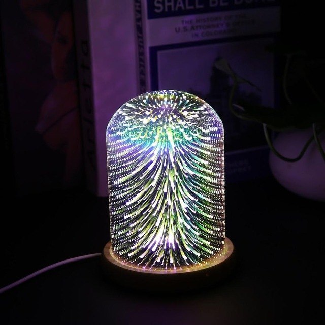 3D Night Light Magic Desk Table Lamp with Glass Cover LED USB Atmosphere Light 37D