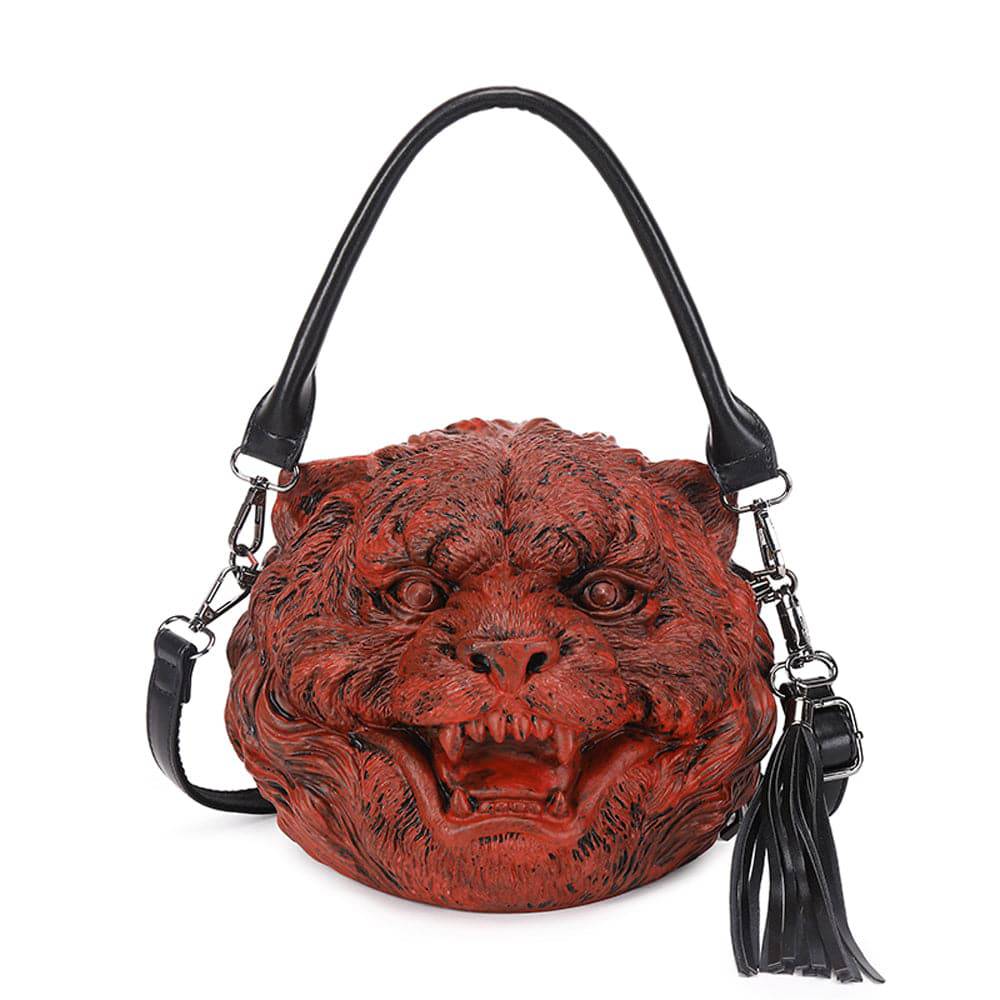 3D Backpack, Fashion 3D Happy Small Tiger Head SquareBag,  Cross Body Handle Shoulder Bag-2