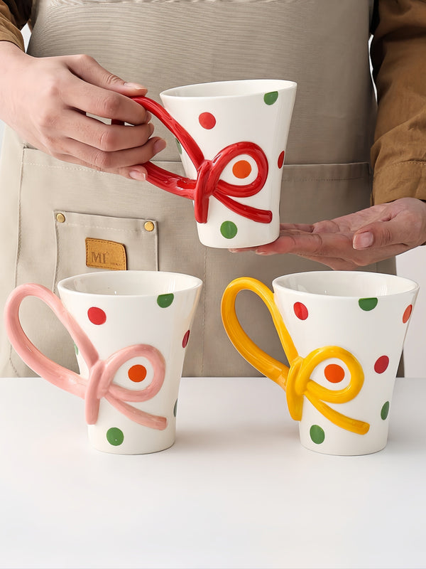 Confetti Ceramic Mug, Playful Whimsical Polka Dot Coffee Tea Cup for Home & Office-0