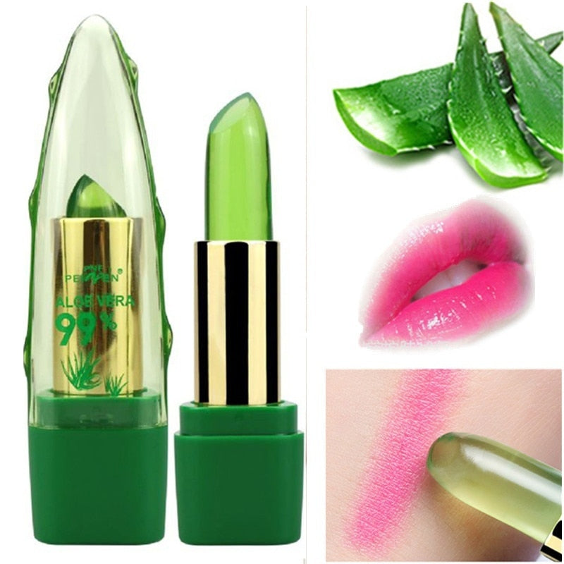 PNF Brand Aloe Vera Natural Moisturizer Lipstick Temperature Changed Color Lipbalm Natural Magic Pink Protector Lips Cosmetics - Memoriex 