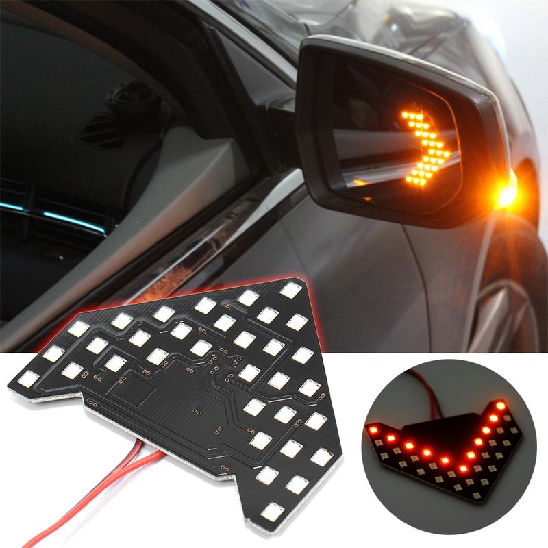 Amber 33-SMD Sequential LED Arrows For Car Side Mirror Turn Signal Lights - Memoriex 