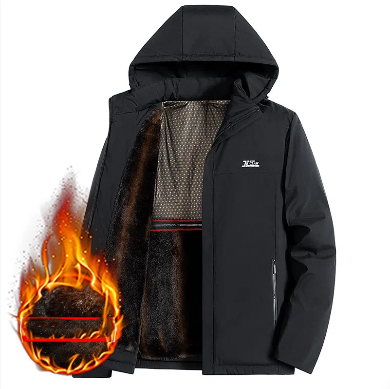 Men's mink fur autumn and winter middle-aged and elderly dad outfit with thick fleece, middle-aged casual business cotton jacket - Memoriex 