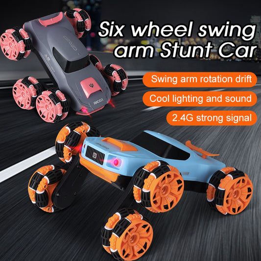 Remote Control Six-Wheel Swing Arm Stunt Car High-Speed Four-Wheel Drive Drift Off-Road Climbing Boys Rotating Deformation Remote Control Car - Memoriex 