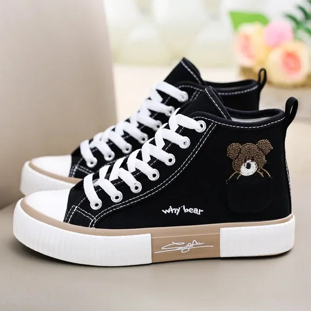 Cute Canvas Shoes Women Breathable Sneakers Brand Sport Shoes for Woman Casual Vulcanized Shoe Flats High Top Zapatos Mujer - Memoriex 