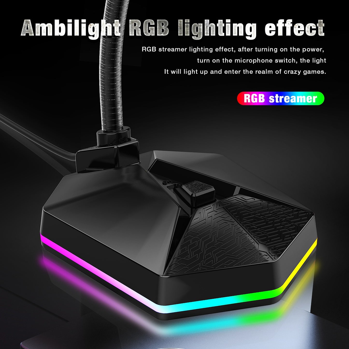 New microphone RGB luminous bendable USB microphone no drive voice chat video conference microphone - Memoriex 