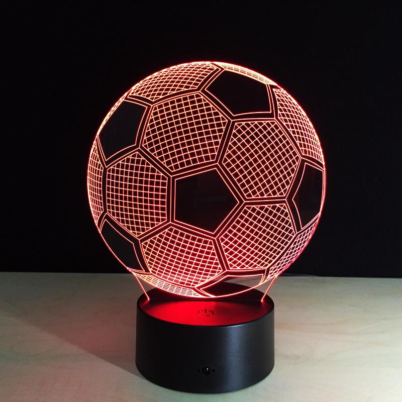 Creative 3D Illusion Light LED Night Light 3D Football Color Change Colorful Atmosphere Light Novelty Lighting