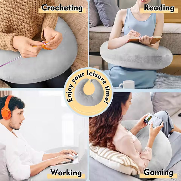 Reading pillow, crocheted arm-support for adults, portable, skin-friendly, TV & breastfeeding. - Memoriex