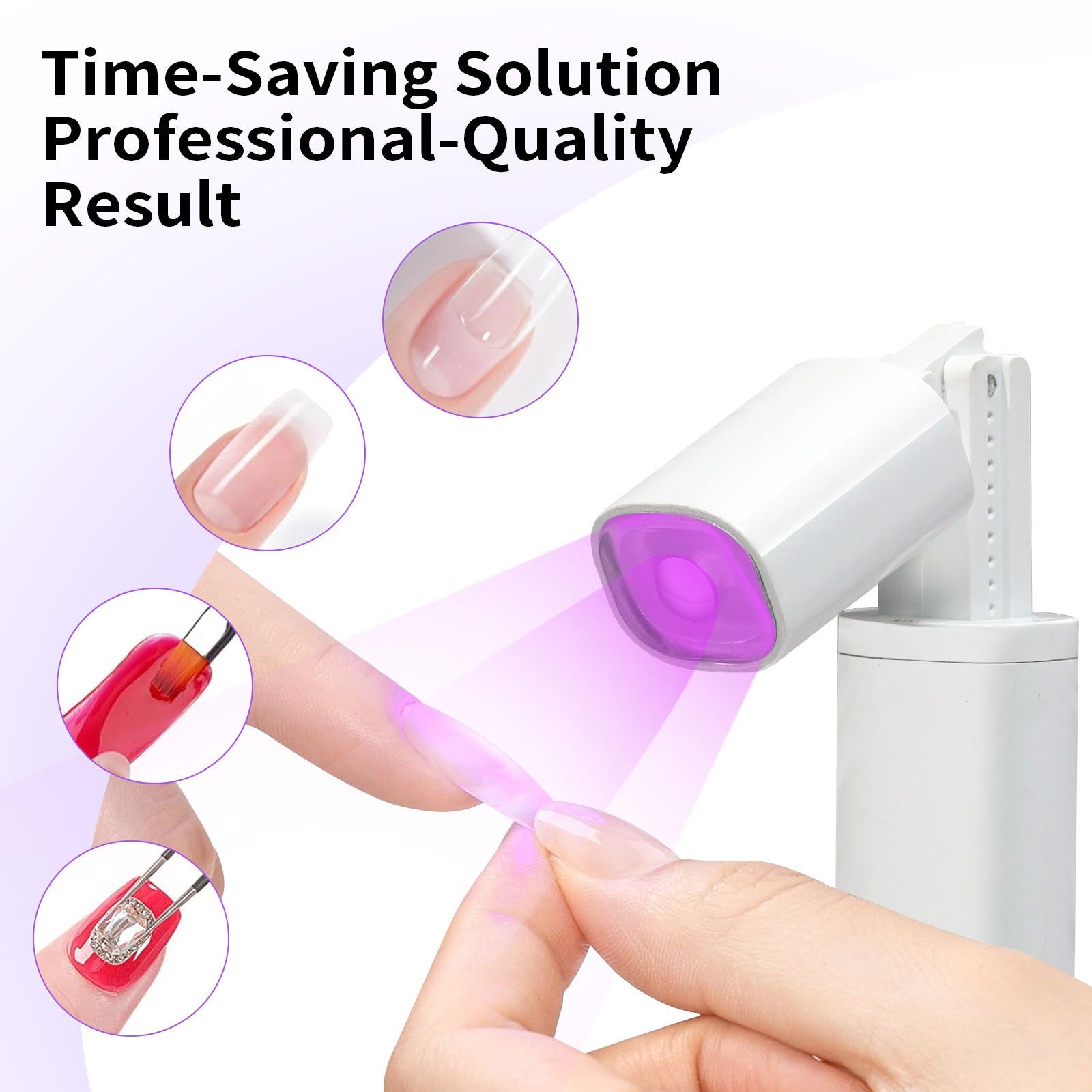 Mini UV Nail Lamp Dryer Machine Portable USB Rechargeable LED Nail Quick Drying Light Handheld Manicure Lamp For Gel Varnish - Memoriex