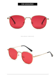 New Retro Small Frame Sunglasses Men And Women Trend Metal Square Wild Sunglasses - Memoriex