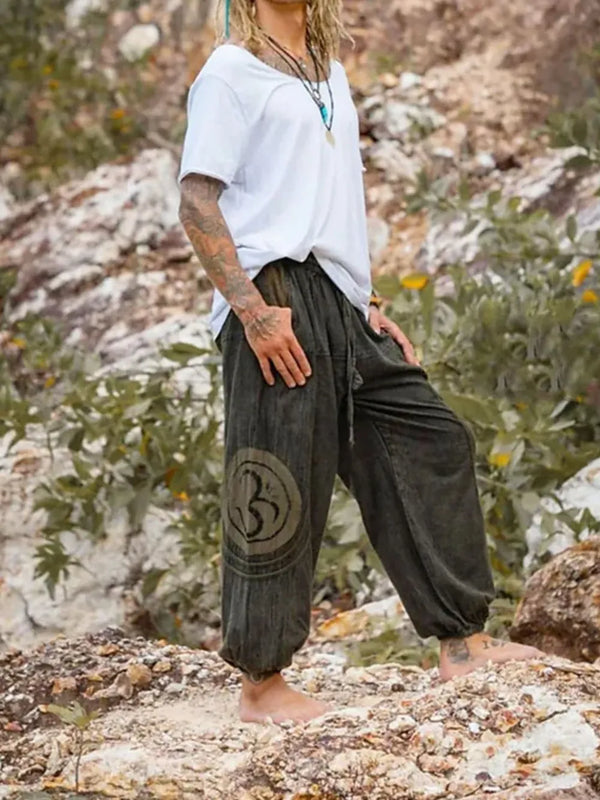 Men’s Plus-Size Drawstring Jogger Trousers with Pockets