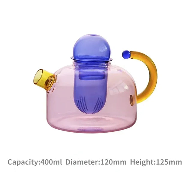Creative Heat Resistant Glass Teapots Pitcher Suitable Household Teaware Lover Tea Sets Kettle Water Cup Bottle Cooker Usable - Memoriex