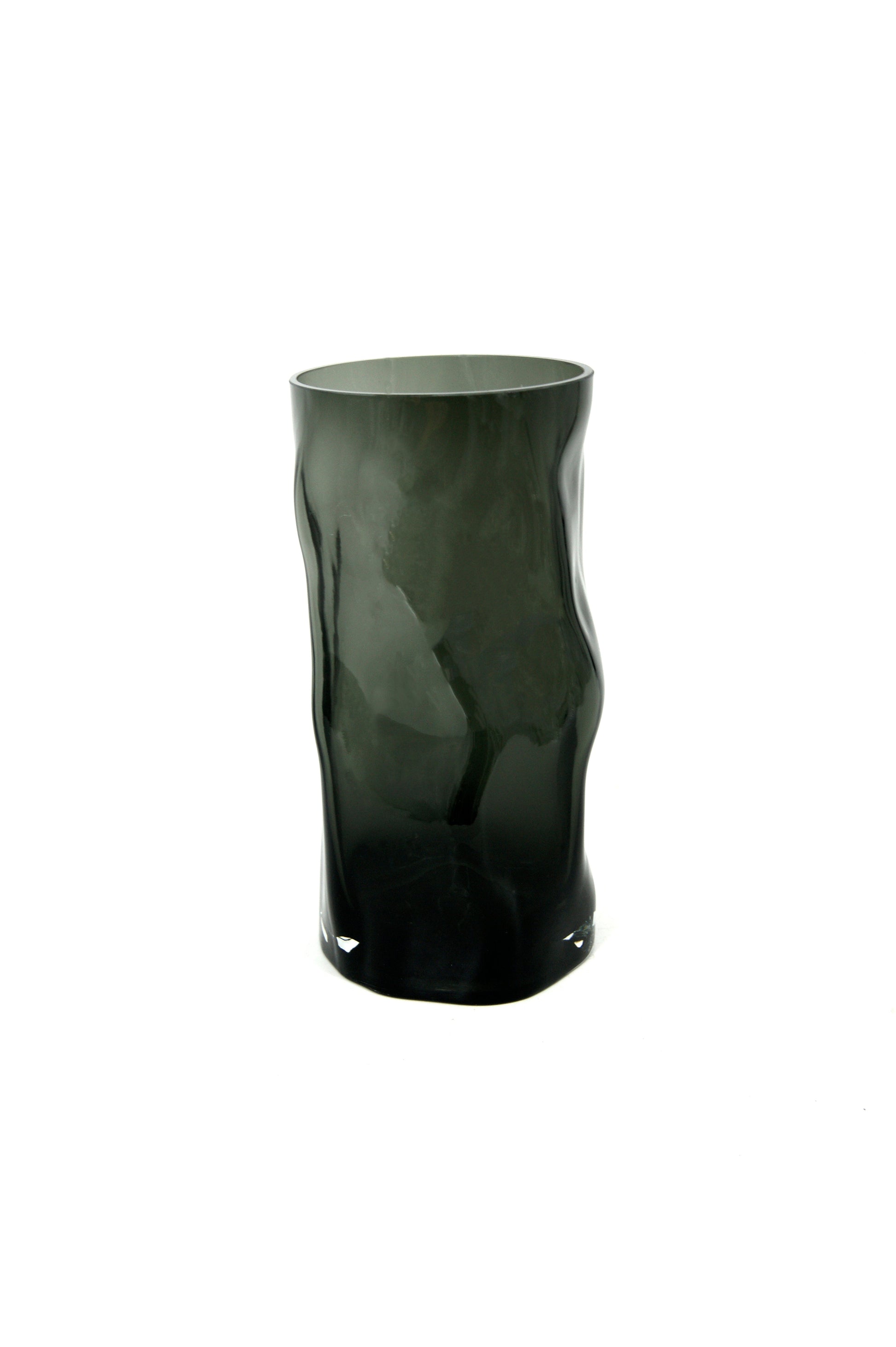 Cylindrical vase with irregular form, like black wood. ABU30GR-1