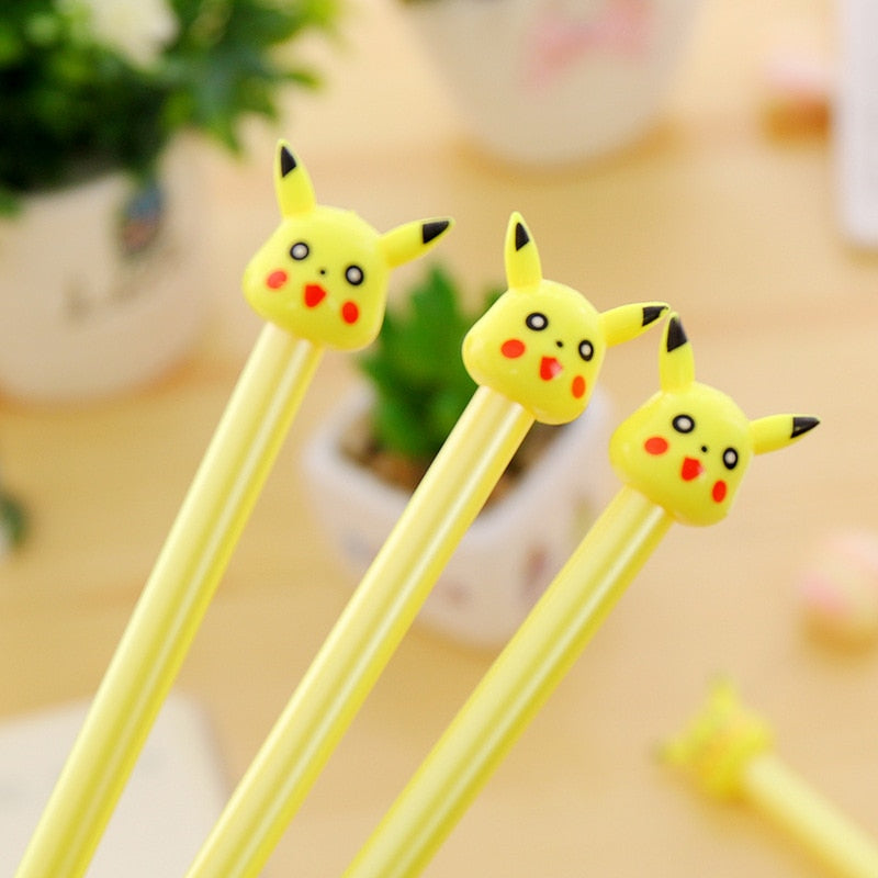 2pc Cartoon Kawaii Cute Plastic Pokemon Gel Pens For Kids Novelty Gift Korean Stationery Office School Supplies - Memoriex 