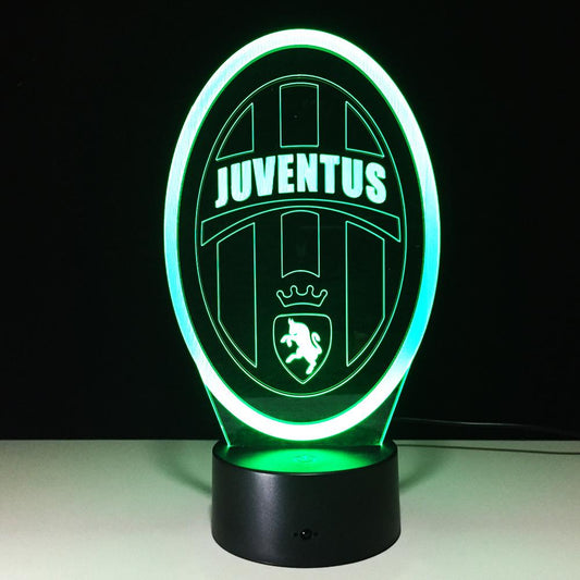 Hot 7 Colors Change Innovative Football Club 3D LED Night Light for Italy Juventus Club LED Touch Lamp Novelty Gifts USB Lampara