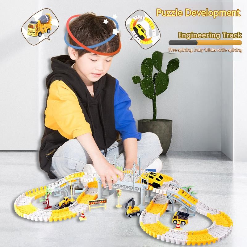 Electric toy track car wholesale children educational changeable track car small train track toy - Memoriex 