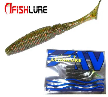 AFISHLURE 6pcs/lot T Tail Soft Worm 3.2g 75mm Paddle wobbler fishing lure for bass Fishing Bait Grub Swimbait - Memoriex 