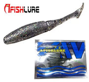 AFISHLURE 6pcs/lot T Tail Soft Worm 3.2g 75mm Paddle wobbler fishing lure for bass Fishing Bait Grub Swimbait - Memoriex 
