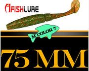 AFISHLURE 6pcs/lot T Tail Soft Worm 3.2g 75mm Paddle wobbler fishing lure for bass Fishing Bait Grub Swimbait - Memoriex 