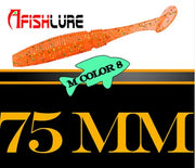 AFISHLURE 6pcs/lot T Tail Soft Worm 3.2g 75mm Paddle wobbler fishing lure for bass Fishing Bait Grub Swimbait - Memoriex 